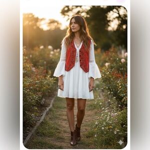 Paul Harris Design Red Wool Blend Vest